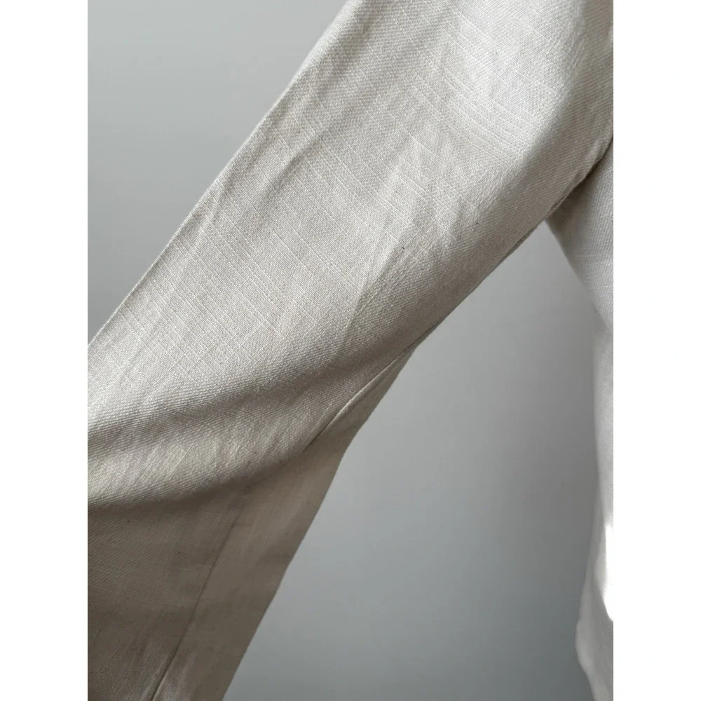 Stoosh Women's M Linen Blend Open Front Blazer Pockets